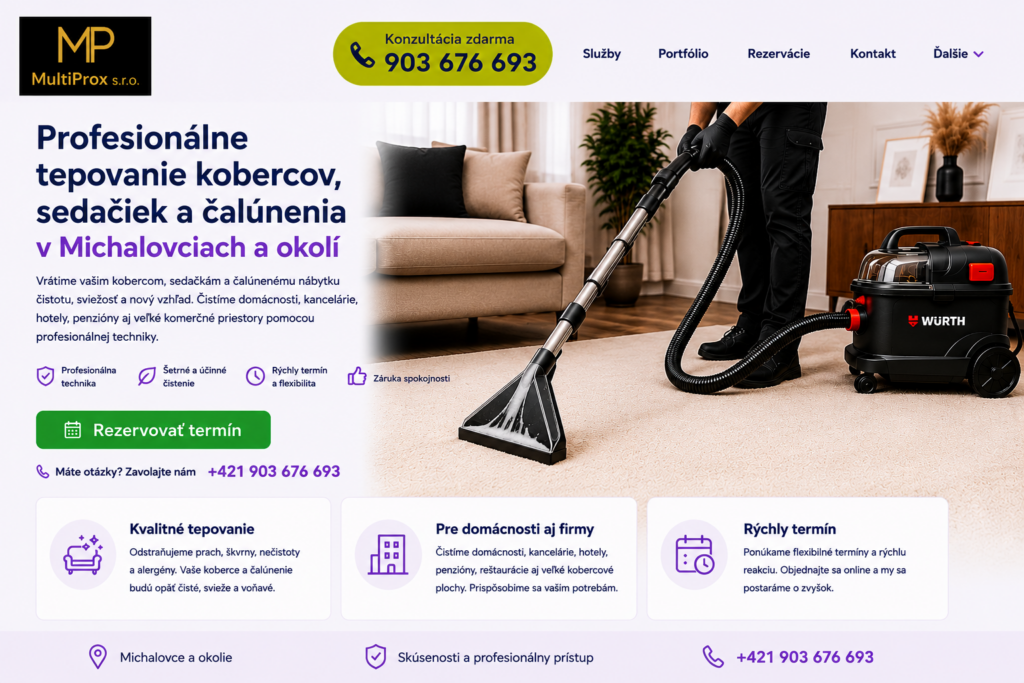 Profesionálne tepovanie kobercov, sedačiek a čalúnenia v Michalovciach – MultiProx s.r.o.